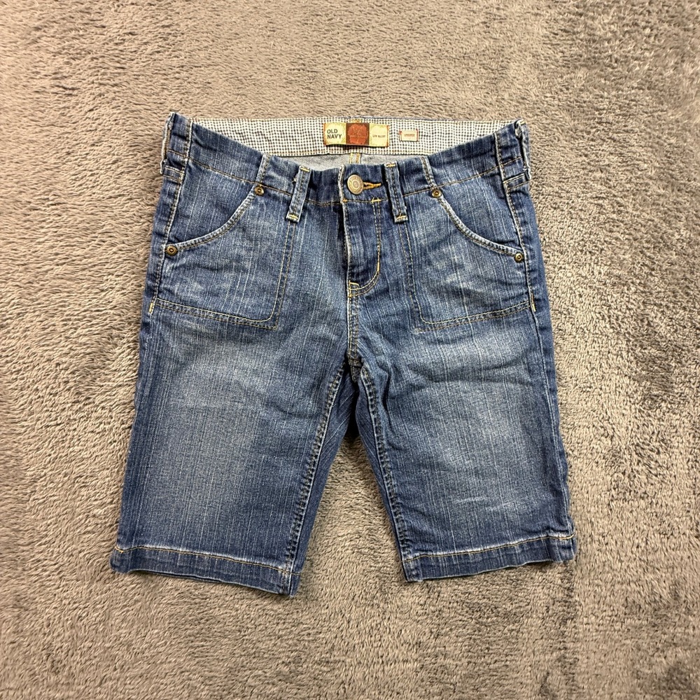 Old Navy Bermuda Shorts Womens 4 Blue Excellent Low Waist Stretch Denim Y2K VTG